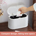 Mini Desk Trash Can with Lid, 0.5 Gallon Countertop Waste Bin with 90 Pcs Trash Bags for Office Bedroom (White)