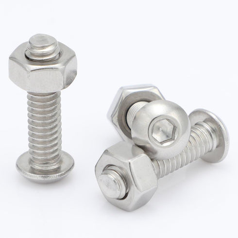 8-32 x 1" Button Head Socket Cap Bolts Screws, Stainless Steel 18-8 (304), Bright Finish, Allen Hex Drive, 50 PCS