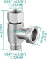 Add On Tee Fitting, Stainless Steel Toilet Water Supply Line Splitter, 3/8" x 3/8" x 3/8"