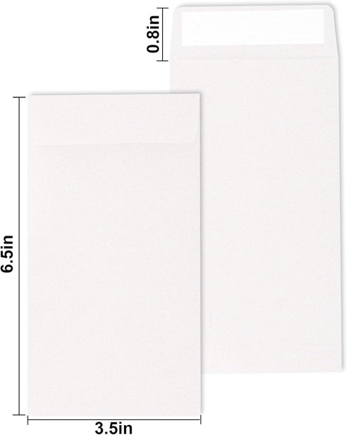 Cash Envelopes 100 packs 3.5x6.5 inches, white envelopes, coin envelopes, seed envelopes, colored envelopes Cash, suitable for budgets, checks, coins, jewelry, small items by xflyxin
