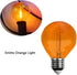 G40 Replacement Light Bulbs Orange 1W Shatterproof Plastic LED Globe Bulbs, 15 Pack