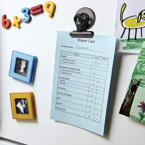 VNDUEEY 50 Pack Black Magnetic Clips, Refrigerator Magnets with Clips, Magnet Clips for Whiteboard at Home & Office