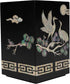 February Mountain Handcrafted Korean Mother-of-Pearl Pen Holder, Elegant Black Desk Organizer