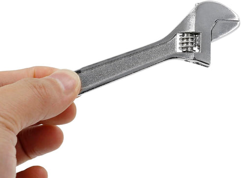 2pcs 2.5 inch + 4 inch Mini Size Adjustable Wrench, Silverl Small Spanner Nut Wrench Repair Tool