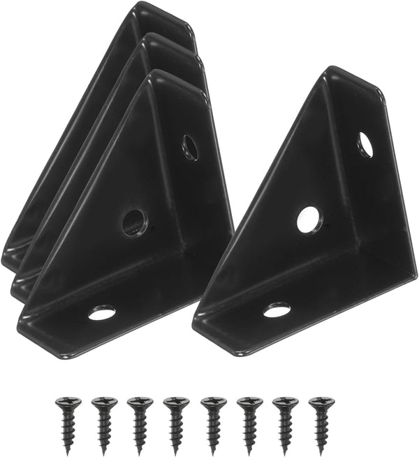 PATIKIL Corner Brace Brackets, 4Pcs 38mm x 38mm Carbon Steel Triangle Corner