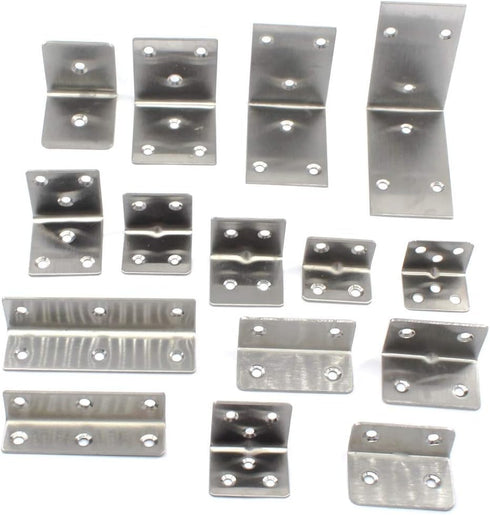 Zernnis (8 40x40x40mm Pieces) Angle Connector Corner Brackets Stainless Steel L Shape Brace Brackets for Wood Shelving