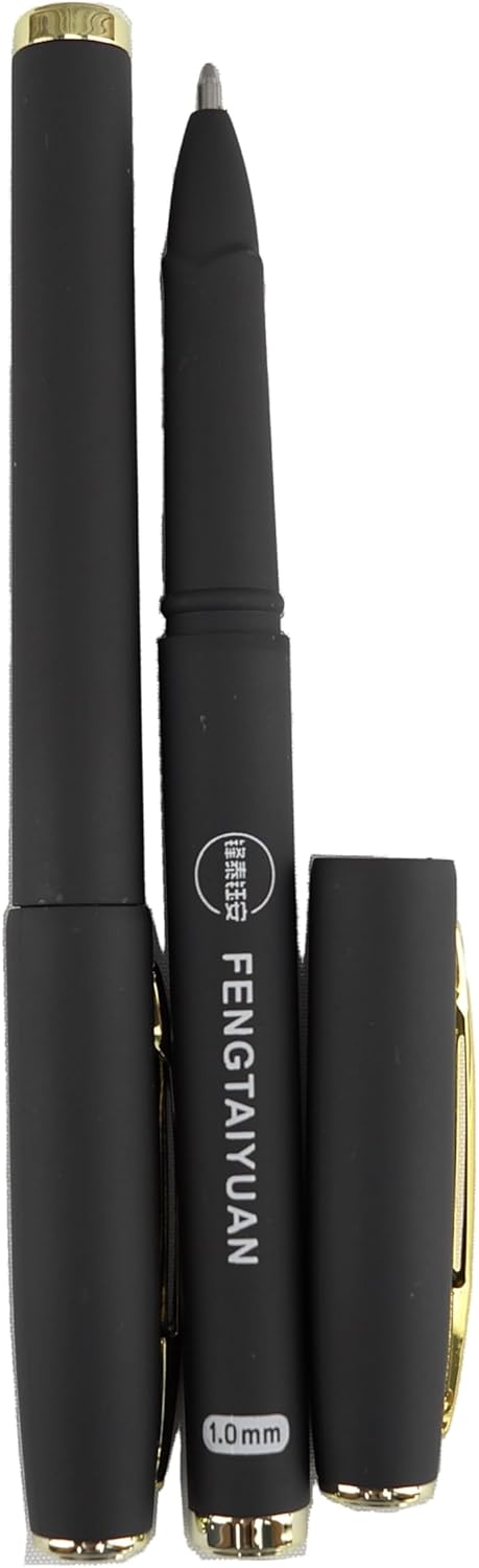 Fengtaiyuan 10P18x12 Gel Ink Roller Ball Pens, Black Ink, Bold Point 1.0mm Writing Pens, Smooth, 12 Pack