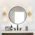 2-Light Lanhall Brushed Brass Gold Bathroom Light Fixtures Over Mirror Modern Vanity Light Wall Lighting with Clear