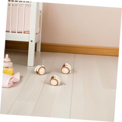 4pcs Didiseaon Stem Casters with Brake Rubber Swivel Wheels Nursery Furniture Mounting Socket Casters Silent Rolling