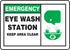 Accuform MFSD928VS Adhesive Vinyl Safety Sign, "Emergency Eye WASH Station Keep Area Clear"