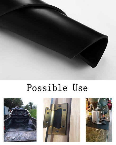 NABOWAN Solid Rubber Sheets, Strips, Rolls 1/8" Thick x 12" Wide x 47" Long, Thin Neoprene for DIY Gasket Material