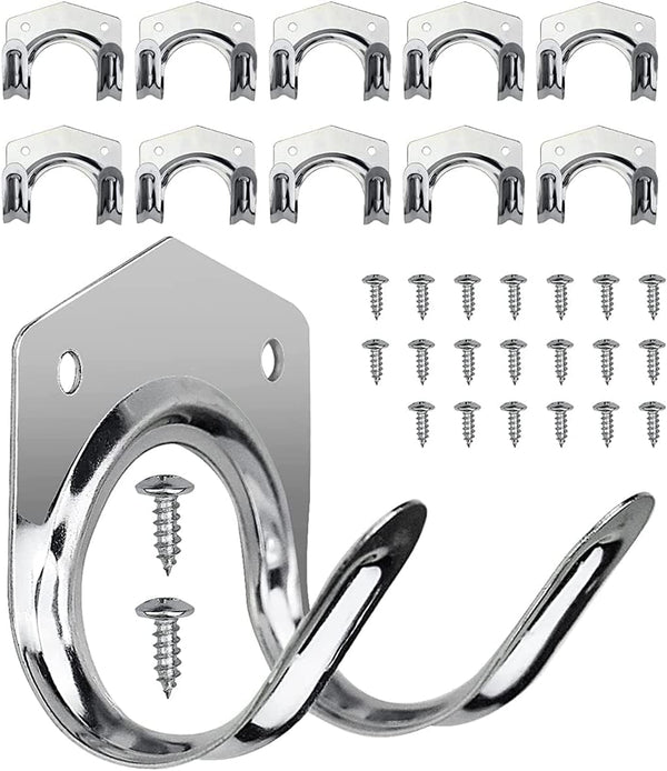 Storage Hanger Hooks, Double Tool Storage Hook 10Pcs Wall Mounted Hanger Hooks with 20Pcs Screws for Garage Shed