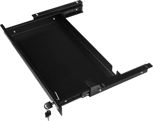 Frassie 17 Inch Under Desk Pull-Out Drawer with Lock, Office Mounted Sliding Metal Pencil Drawer for Standing Desk
