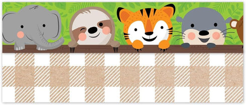 CTP Jungle Friends EZ Border, Bulletin Board Border Top Classroom Decorating Accents (Creative Teaching Press 10983)