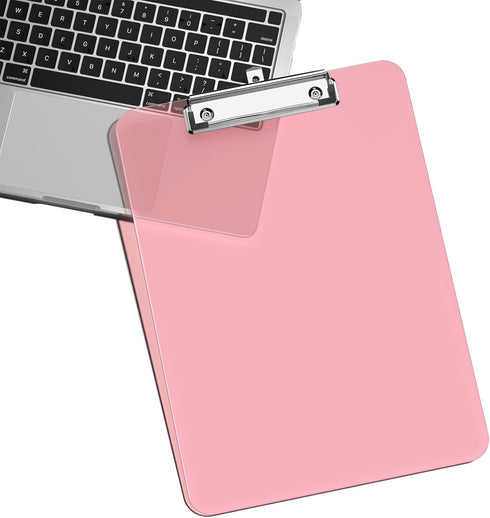 Rimilak Plastic Clipboards, Low Profile Metal Clip, Translucent Clip Board, 12.5 x 9 Inch Letter Size for Office Supply