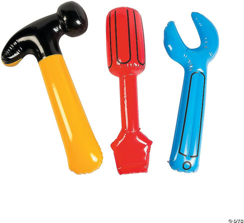 Fun Express Toy Tools Inflatable Hammer Screwdriver and Wrench Set - Construction