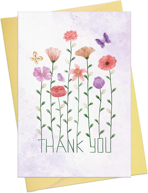 Bridal Shower Thank You Cards - 5.5"x8" Floral Thank You Card with