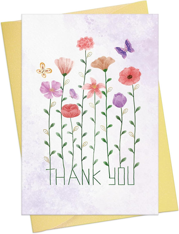 Bridal Shower Thank You Cards - 5.5"x8" Floral Thank You Card with