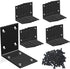 Aufuga Black Stainless Steel Shelf Bracket,Joint Right Angle Bracket,L Shape Heavy Duty Metal