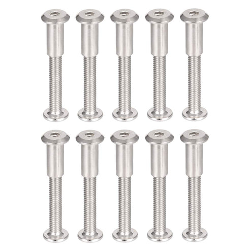 uxcell Male M6x45mm Screw Post for 5/16"(8mm) Hole Dia, Belt Buckle Binding Bolts, Leather Fastener, Carbon Steel (10