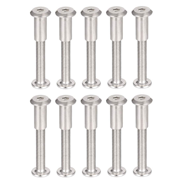 uxcell Male M6x45mm Screw Post for 5/16"(8mm) Hole Dia, Belt Buckle Binding Bolts, Leather Fastener, Carbon Steel (10