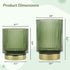 Tressify (Set 2), Elegant Glass Makeup Brush Holders of Green Vintage Organizers with Metal, Ideal for Eyeliner