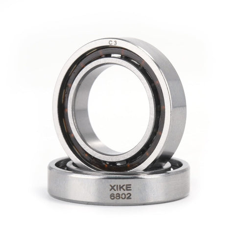 XIKE 2 Pcs 6802 C3 Deep Groove Bearing, Chrome Steel Open C3 Clearance for Industrial Equipment