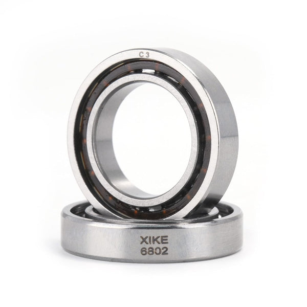 XIKE 2 Pcs 6802 C3 Deep Groove Bearing, Chrome Steel Open C3 Clearance for Industrial Equipment