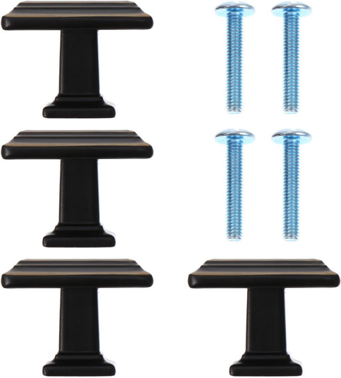 Mikikit 4Pcs Zinc Alloy Cabinet Drawer Handles, Single Hole Wardrobe and Bedside