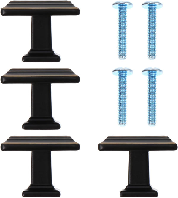 Mikikit 4Pcs Zinc Alloy Cabinet Drawer Handles, Single Hole Wardrobe and Bedside