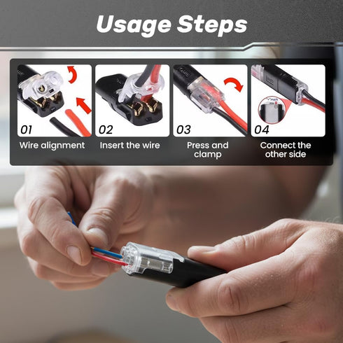 Generic (50PCS 18-22 Double Wire Plug in Connector with Locking Buckle, Flame Retardant Locking Wire Quick Connectors