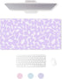 Cute Desk Pad - Aesthetic Kawaii Desk Mat, XL Purple Keyboard Pad, Cute Office Decor for Women, Desk Mat Purple -