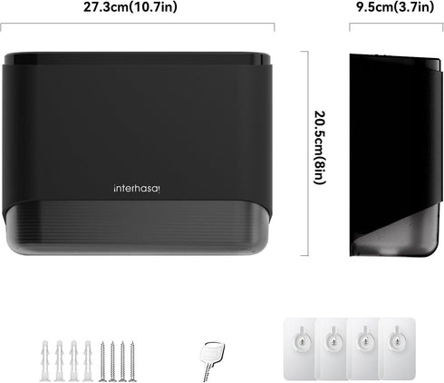 Commercial 10.7" 3.7" 8" Paper Towel Dispenser Wall Mount Adhesive Multifold Trifold cFold Folded Paper Hand Towel