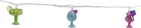 Set 7.25' 10ct Northlight Cocktail Glasses Patio Light - Multi-Color - White Wire