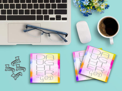 Sticky Notes 12 Pack 3"x3" 50 Sheet Count Per Pad, Daughter of God, Cute Funny Memo Note Pads Stationery Journal Planner Paper