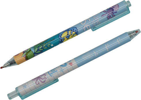 Maydahui 42 PCS Blue Sea Animal Gel Pens, Cute Kawaii Retractable Printing Pens for School Party Students