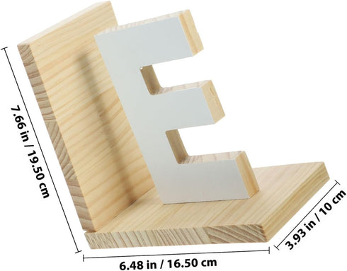 Wooden Letter E Bookends - Stylish Desk Organizer for Books and Files
