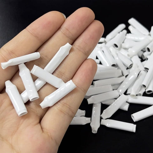 100pcs White Dry B-Connector Wire Telephone Alarm Wire Crimp Beanies Splices for Low Voltage