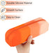 Pencil Holder Case, Gradient Color Silicone Waterproof Pencil Pouch, Portable Silicone Pencil Bag Aesthetic Zipper Pencil Pouch for School Supplies Office College Teen Girls Adults (Orange)
