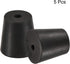 MECCANIXITY Rubber Tapered Plug, 18mm to 24mm with Hole for Test Tubes, Black, 5 Pieces