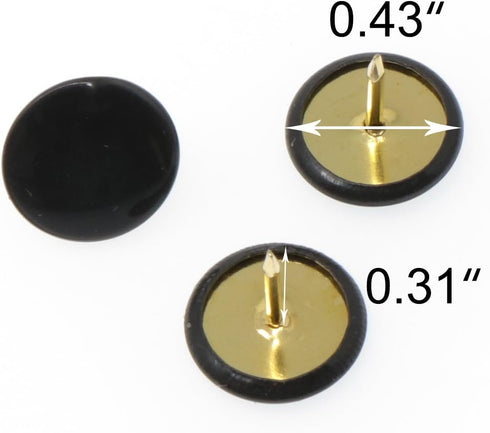 VAPKER 200 PCS Black Plastic Round Head Thumb Tacks