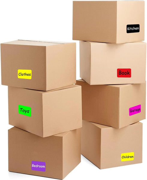 Well Tile 2" x 3" Black Rectangle Color Coding Labels, Permanent Adhesive Write-On Surface - 250 Labels per Roll