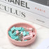 Pink Ceramic Paper Clips Holder, Round Binder Clips Dispenser, Elegant Desktop Organizer for Home Office Supplies