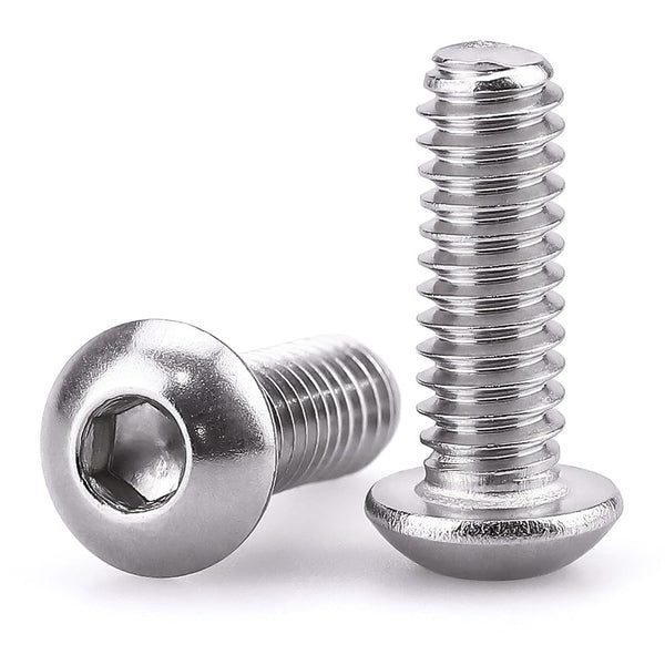 1/4-20 x 3/4" Button Head Socket Cap Bolts Screws, 304 Stainless Steel 18-8, Pack of 30, Allen Hex Drive