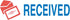 AccuStamp 2 035537 1 5/8 1/2 Pre-Inked Shutter Stamp with Microban, Red/Blue, Received, x