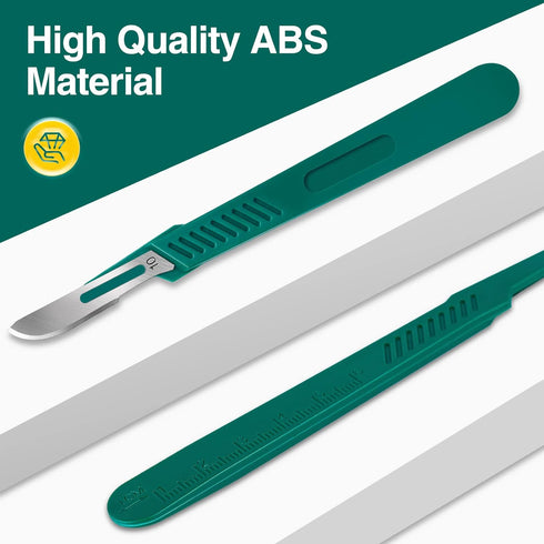 20 PCS Scalpel Blades with #10 Scalpels, Disposable Blades with Protective Cover for Laboratory Cutting