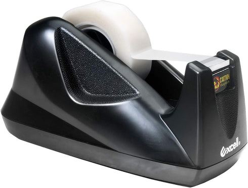 Excell EX-11419BK Desk Tape Dispenser with Non-Skid Base, 1" Core Desktop Tape Dispenser for Home, Office, Gift Store