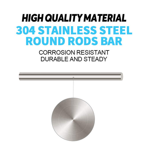 Glarks 18Pcs Stainless Steel Solid Round Rod Lathe Bar Stock - Assorted for DIY Craft Tool, Diameter 2.5-8mm Length