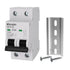Miniature Circuit Breaker 120V/240V AC 2Pole 32Amp Smart Circuit Breaker DIN Rail Mount for Marine Power Systems, Solar