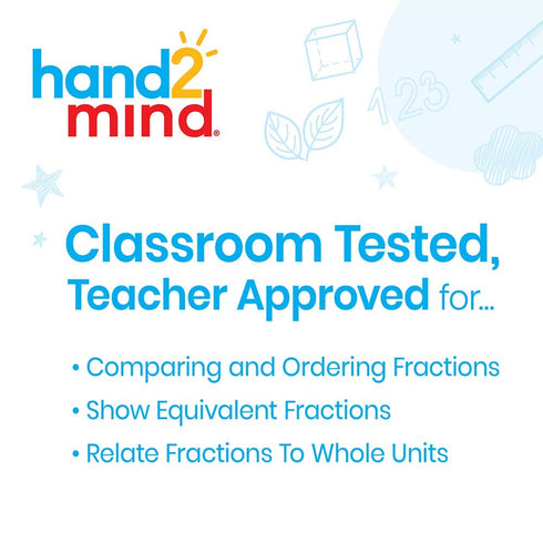hand2mind Plastic Double-Sided Decimal and Fraction Tiles, Montessori Math Materials, Set of 51